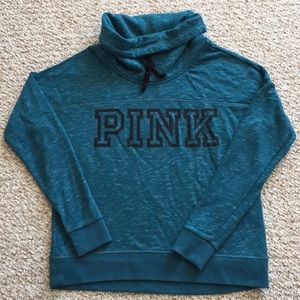 PINK sweatshirt teal medium